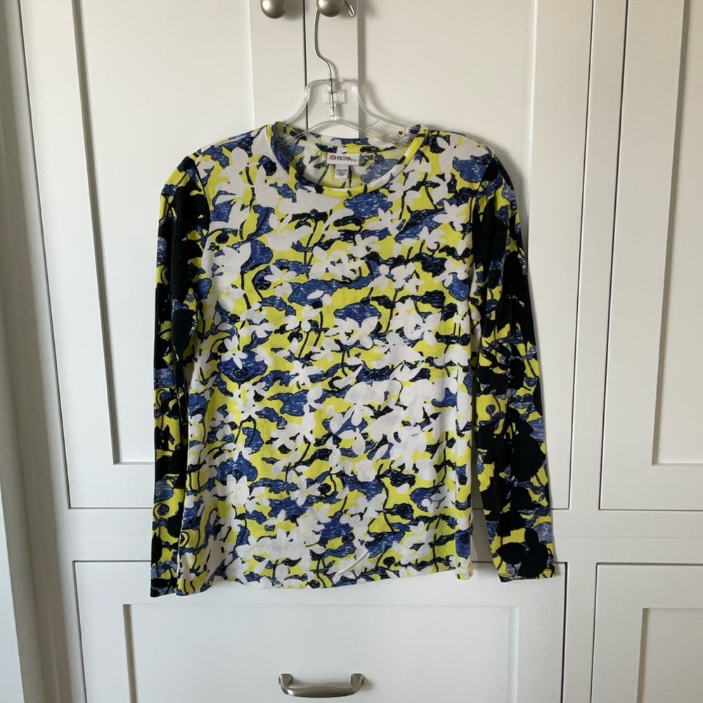 Peter Pilotto for Target Blue and Yellow Long Sleeve Tee